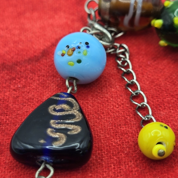 Vintage Chunky Art Glass Bead Necklace - Picture 9 of 9